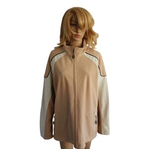 North End women polar fleece full zip Jacket. Beige /cream color,Size XL
